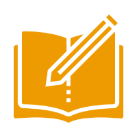 icon of a book open with pen